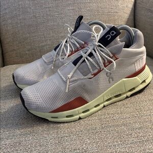 On Cloud Cloudnova Running Shoes Sneakers White Limelight Women’s size 8